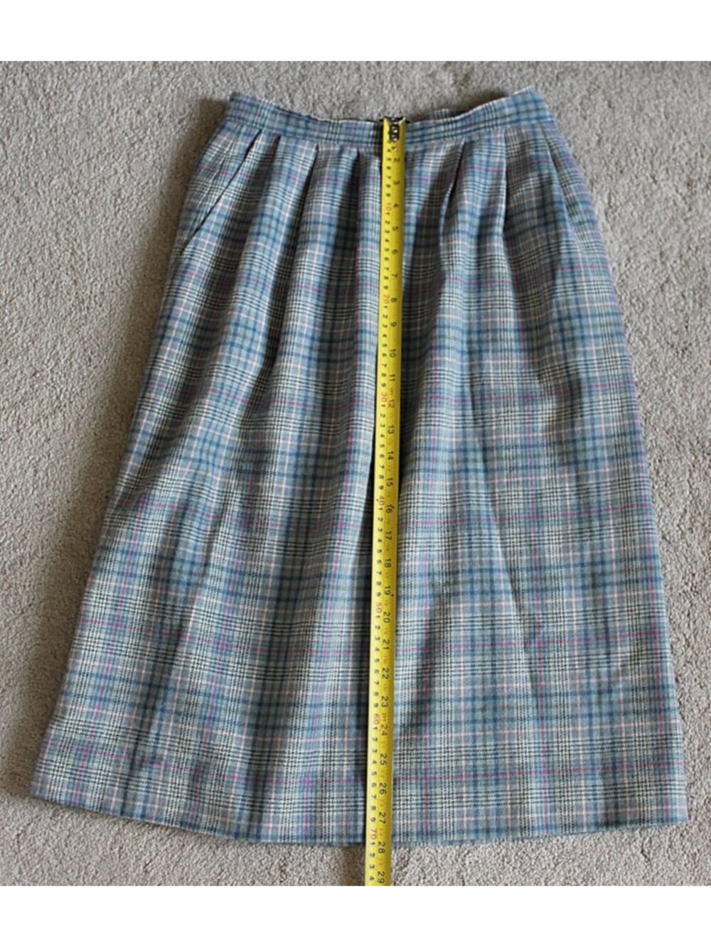 Pendleton Vintage 1970s - Made in Portland, Ore - Wool Plaid Knee Len Skirt, 10 - Picture 7 of 12